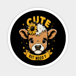 Cute But Moody Cow Magnet